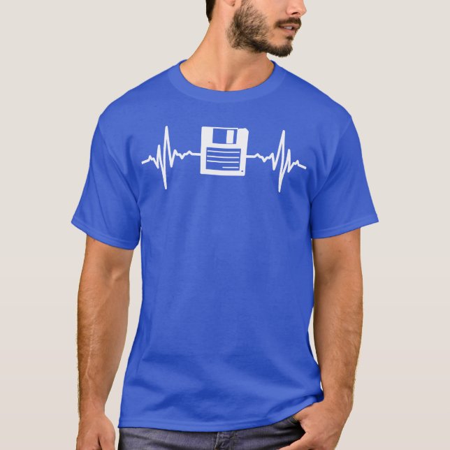 Floppy Disc Heart Beat vän T Shirt (Framsida)