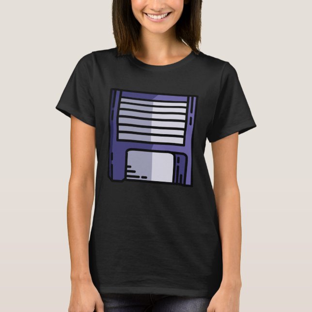 Floppy Disk Retro Funny Easy Lazy Halloween Costum T Shirt (Framsida)