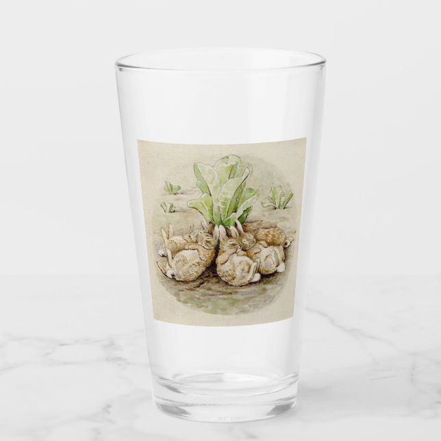 Flopsy Bunnies Asov (efter Beatrix Potter) Glaskopp (Framsida)