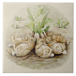 Flopsy Bunnies Asov (efter Beatrix Potter) Kakelplatta