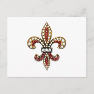 Flor De Lis Fleur De Lis Jewel nya orleans Vykort