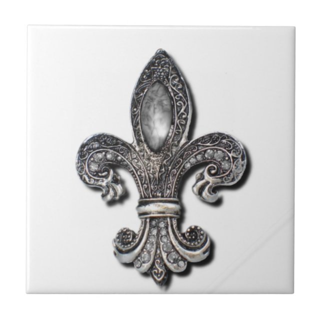 Flor De Lis Fleur De Lis symbol New Orleans Kakelplatta (Framsidan)