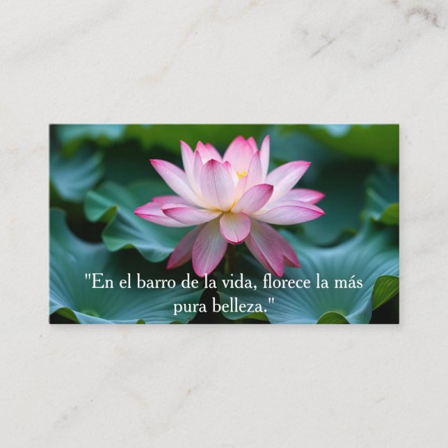 Flor de Loto Rosada Elegante Visitkort (Framsida)
