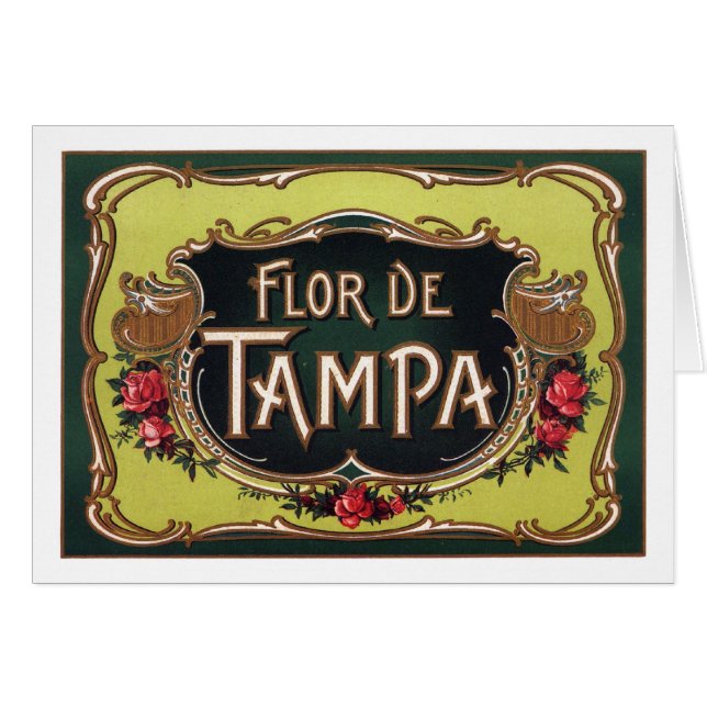 Flor de Tampa Cigar-etikett Hälsningskort (Framsidan Horizontal)