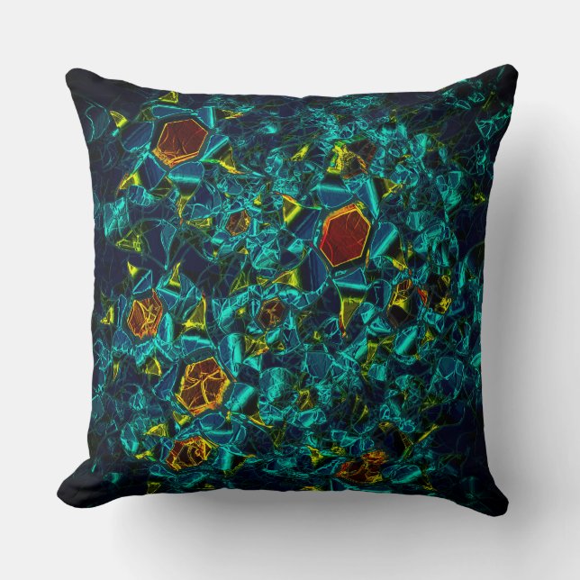 Flor virtuell em azul gradiente, estilhaçada kudde (Framsida)