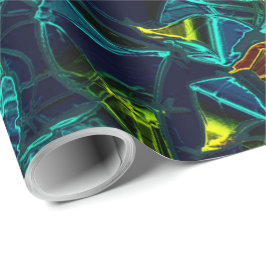 Flor virtuell em azul gradiente, estilhaçada presentpapper