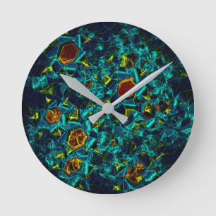 Flor virtuell em azul gradiente, estilhaçada rund klocka