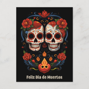 🌹 Flor y Calavera: heder åt Dia de Muertos 🌹 Vykort