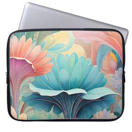 Flora 2 Blommigt Pastel bärbar dator Fodral