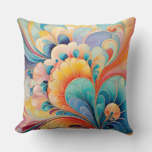 Flora 3 Blommigt Pastel Dekorativ kudde