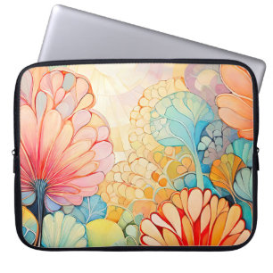 Flora 5 Blommigt Pastel bärbar dator Fodral