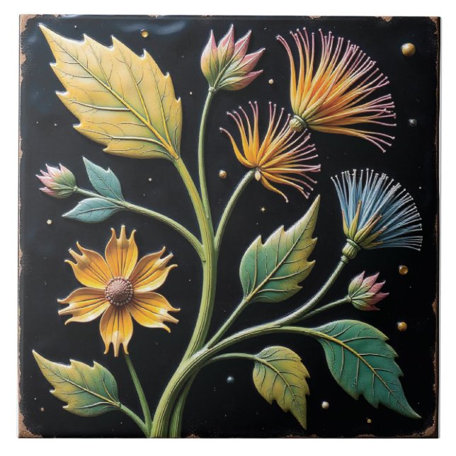 Flora av glödtrådslampa kakelplatta (Framsidan)