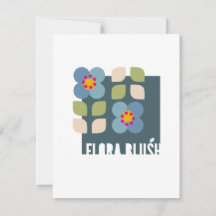 FLORA BLUSH - Modern blomsterlig inbjudningskort