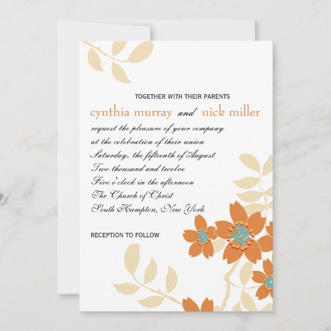 Flora - Bröllopsinbjudningar Inbjudningar (Framsida)