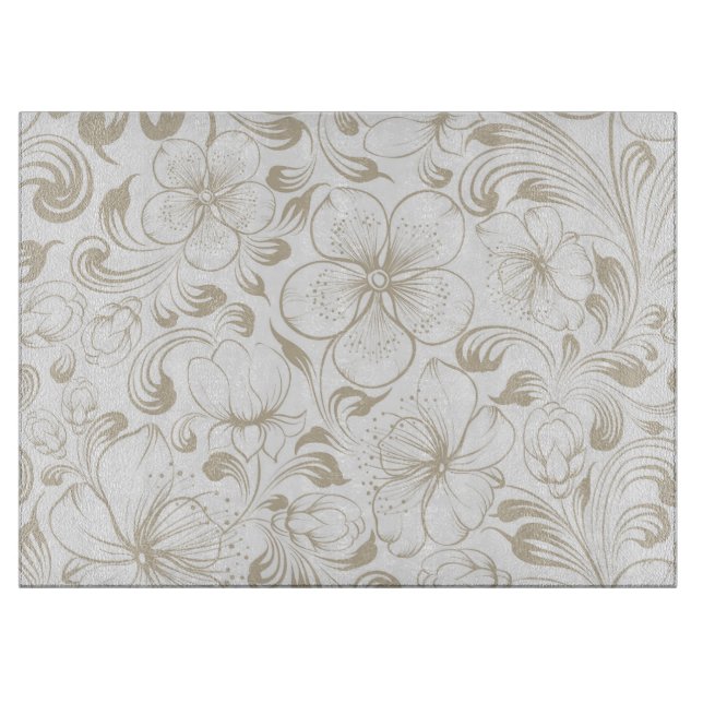 Flora, dekorativt glas, skärningsport 15 x 11 tum (Framsidan)