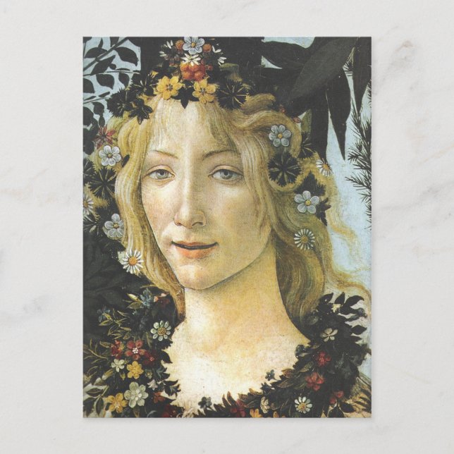 Flora (detaljer i Primavera) Botticelli Fine Art Vykort (Framsida)
