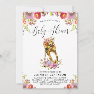 Flora Doe Baby Shower Inbjudningar