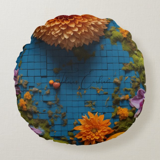 Flora Embrace Round Pillow Rund Kudde (Framsidan)