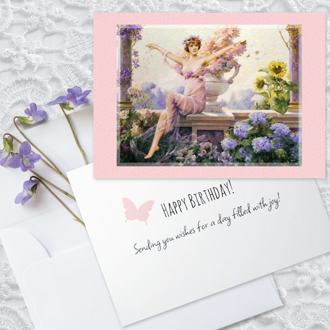 Flora Fantasy Fine Art Birthday Kort (Skapare uppladdad)