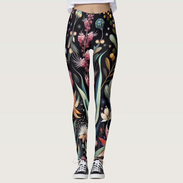 Flora Fauna Mode Leggings (Framsida)