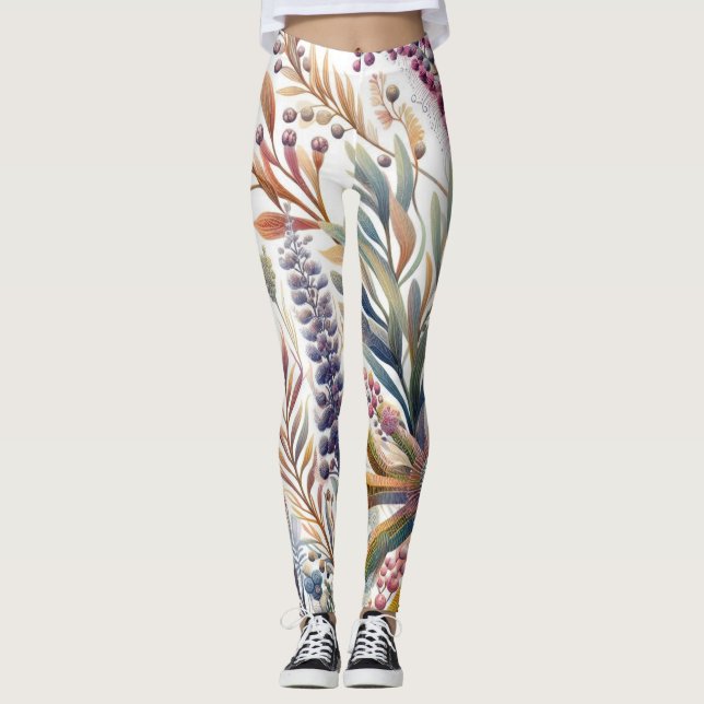 Flora Fauna Mode Leggings (Framsida)