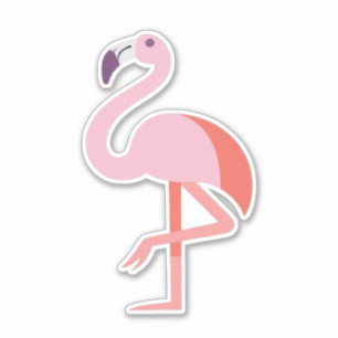Flora Flamingo Classic Round Sticker Klistermärken