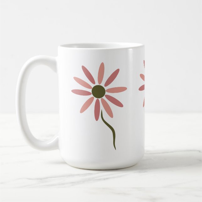 Flora för funky - design av abstrakter med stilise kaffemugg (Vänster)