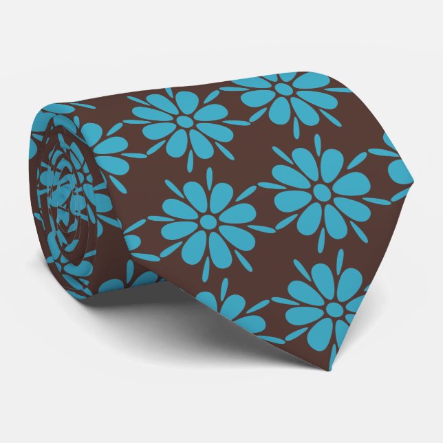 Flora Foulard Flower Brown & Turq Two-sided Slips (Rullad)