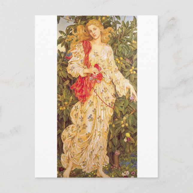 Flora från Evelyn de Morgan Postcard Vykort (Framsida)
