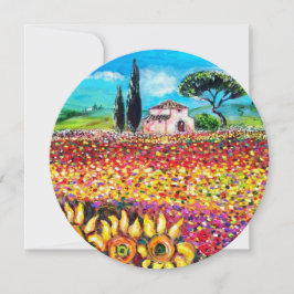 FLORA I TUSCANY/ Fält ,Poppies och solblommor Inbjudningar