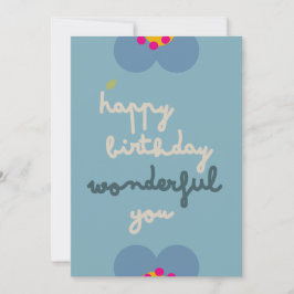 flora - Inbjudningskort för Blommigt på födelseda