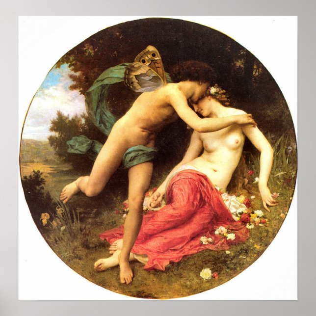 Flora och Zephyr 1875 William Bougeureau Poster (Framsidan)