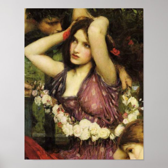 Flora och Zephyrs detalj av John W. Waterhouse Poster (Framsidan)
