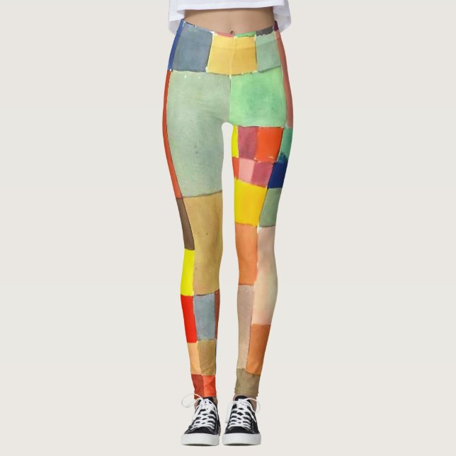 Flora om Sand av Paul Klee, Abstrakt Art Leggings (Framsida)