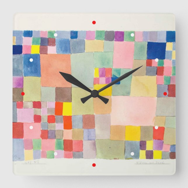 Flora om sand, Paul Klee Fyrkantig Klocka (Framsida)