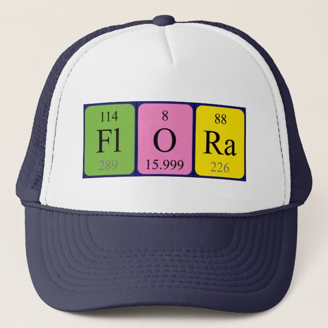 Flora periodisk bord namn hat keps (Framsida)