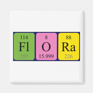 Flora periodisk magnet bord namn