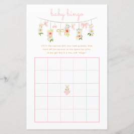 Flora Rabbit Ballerina Baby Shower Bingo Game