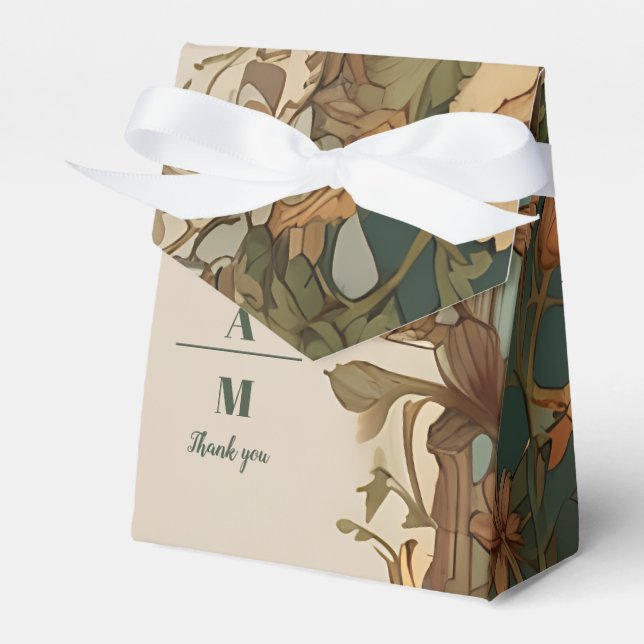 Flora Vintage Art nouveau Bröllop Presentaskar (Framsidan Sidan)