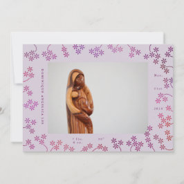 Floral 2 Photo Birth Announcement Meddelande