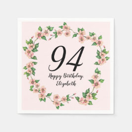 Floral 94th Birthday Pretty Blush Pink Pappersservett