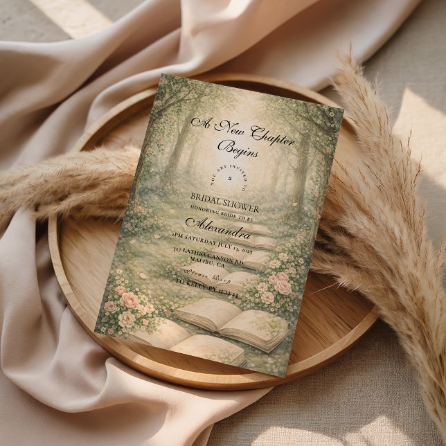 Floral A New Chapter Bridal Shower Inbjudningar (Skapare uppladdad)