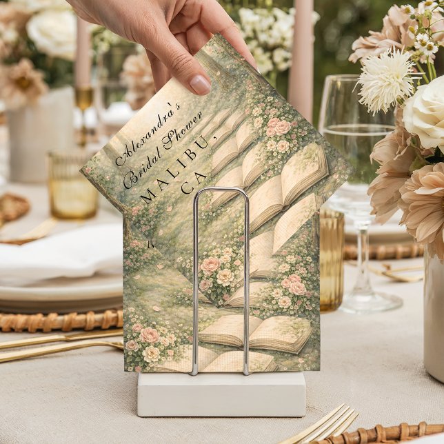 Floral A New Chapter Bridal Shower Pappersservett (Skapare uppladdad)