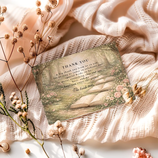 Floral A New Chapter Bridal Shower Tack Kort (Skapare uppladdad)