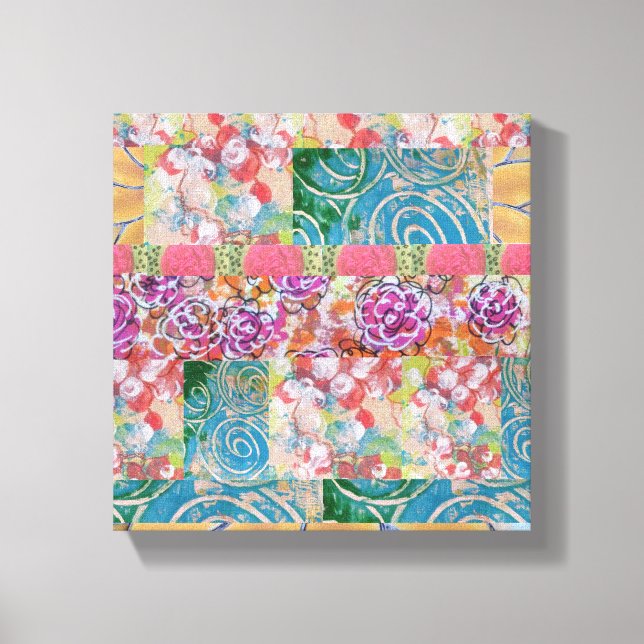 Floral Abstract Stretched Canvas Print (Framsida)