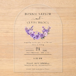 Floral Acrylic Arch Wedding Invitation Suite
