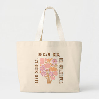 Floral Aesthetic Motivational Gift Tote bag Jumbo Tygkasse