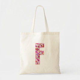 Floral Alphabet Letter F Tygkasse