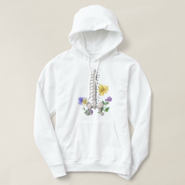 Floral Anatomy - Vertebrae, Hip Bone Hoodie (Design framsida)