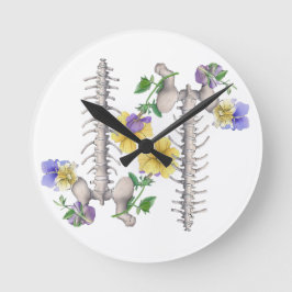 Floral Anatomy - Vertebrae, Hip Bone Rund Klocka
